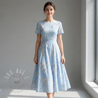 Bawełniana tkanina EMBROIDERY Loom En Light baby blue
