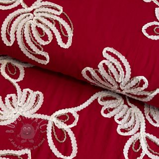Bawełniana tkanina EMBROIDERY Loom En Light red