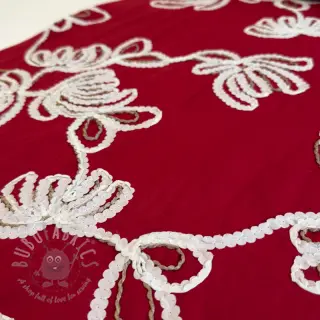 Bawełniana tkanina EMBROIDERY Loom En Light red