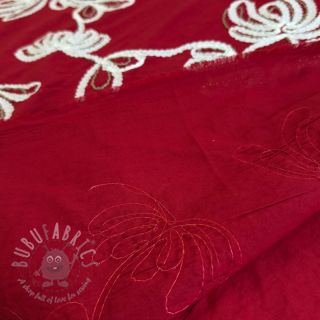 Bawełniana tkanina EMBROIDERY Loom En Light red
