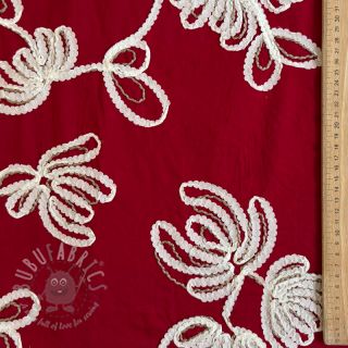 Bawełniana tkanina EMBROIDERY Loom En Light red