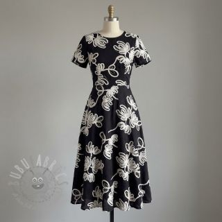 Bawełniana tkanina EMBROIDERY Loom En Light black