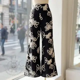 Bawełniana tkanina EMBROIDERY Loom En Light black