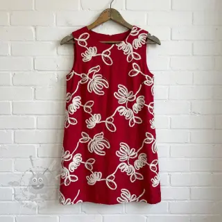 Bawełniana tkanina EMBROIDERY Loom En Light red