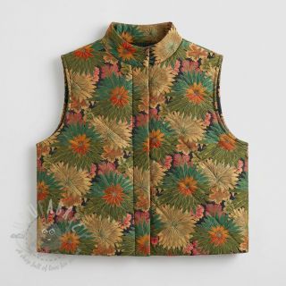 Tkanina dekoracyjna jacquard Matcha allover kaki