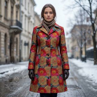 Tkanina dekoracyjna jacquard Matcha allover rouge