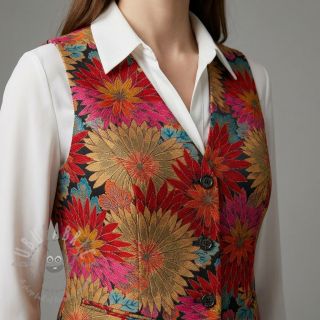 Tkanina dekoracyjna jacquard Matcha allover rouge