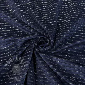 Tkanina elastyczny aksamit VELVET LUREX Stripe marine