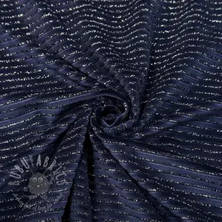 Tkanina elastyczny aksamit VELVET LUREX Stripe marine
