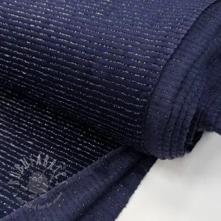 Tkanina elastyczny aksamit VELVET LUREX Stripe marine