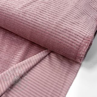 Tkanina elastyczny aksamit VELVET LUREX Stripe pink