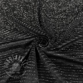 Tkanina elastyczny aksamit VELVET LUREX Stripe black