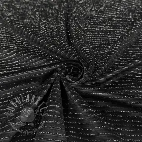 Tkanina elastyczny aksamit VELVET LUREX Stripe black