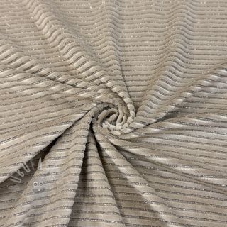 Tkanina elastyczny aksamit VELVET LUREX Stripe beige