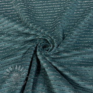 Tkanina elastyczny aksamit VELVET LUREX Stripe forest green