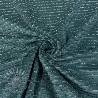 Tkanina elastyczny aksamit VELVET LUREX Stripe forest green