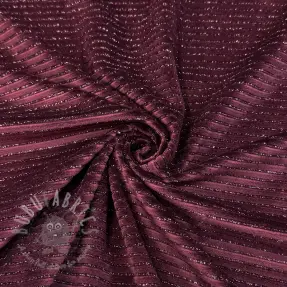 Tkanina elastyczny aksamit VELVET LUREX Stripe bordeaux