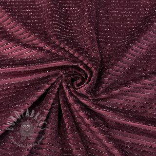 Tkanina elastyczny aksamit VELVET LUREX Stripe bordeaux