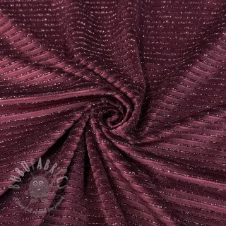 Tkanina elastyczny aksamit VELVET LUREX Stripe bordeaux