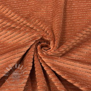 Tkanina elastyczny aksamit VELVET LUREX Stripe brick