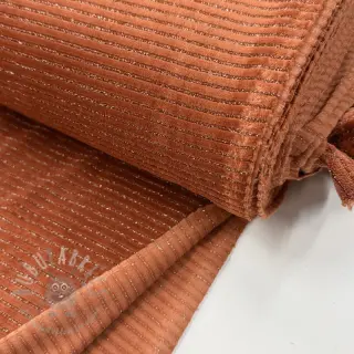 Tkanina elastyczny aksamit VELVET LUREX Stripe brick