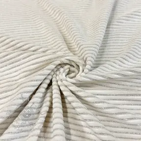 Tkanina elastyczny aksamit VELVET LUREX Stripe off white