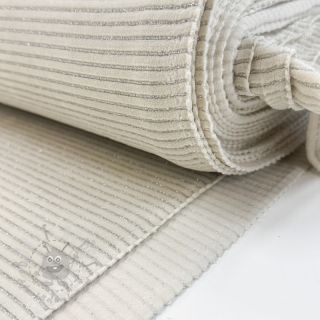 Tkanina elastyczny aksamit VELVET LUREX Stripe off white