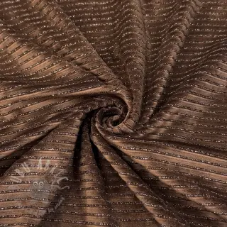 Tkanina elastyczny aksamit VELVET LUREX Stripe dark brown