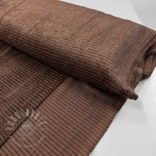 Tkanina elastyczny aksamit VELVET LUREX Stripe dark brown