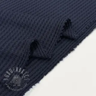 Dzianina swetrowa WAFFLE BIG KNIT navy