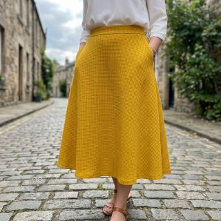 Dzianina swetrowa WAFFLE BIG KNIT ochre