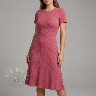 Dzianina swetrowa WAFFLE BIG KNIT dark salmon