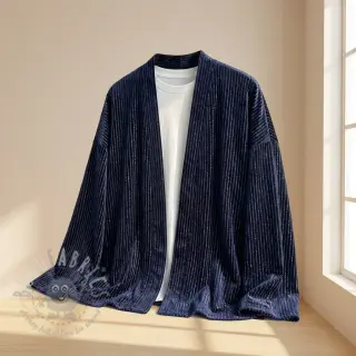 Tkanina elastyczny aksamit VELVET LUREX Stripe marine
