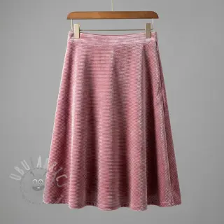Tkanina elastyczny aksamit VELVET LUREX Stripe pink