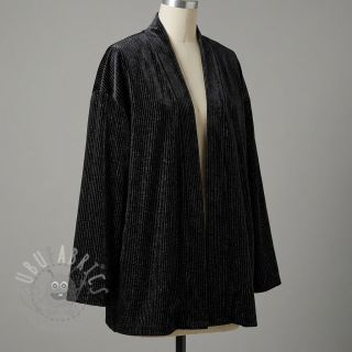 Tkanina elastyczny aksamit VELVET LUREX Stripe black