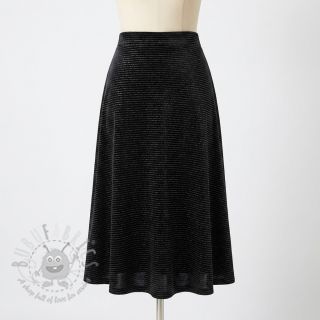 Tkanina elastyczny aksamit VELVET LUREX Stripe black