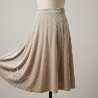 Tkanina elastyczny aksamit VELVET LUREX Stripe beige