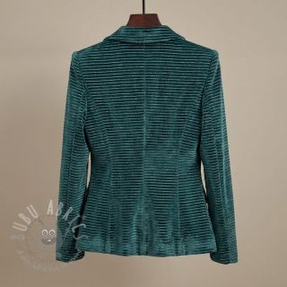 Tkanina elastyczny aksamit VELVET LUREX Stripe forest green