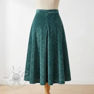 Tkanina elastyczny aksamit VELVET LUREX Stripe forest green