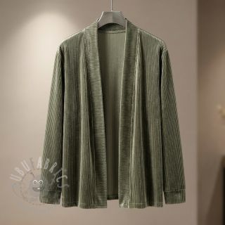 Tkanina elastyczny aksamit VELVET LUREX Stripe camo green