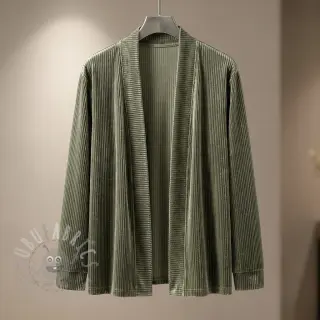 Tkanina elastyczny aksamit VELVET LUREX Stripe camo green