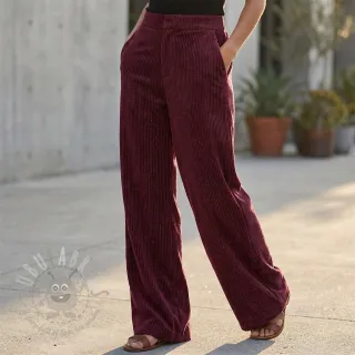 Tkanina elastyczny aksamit VELVET LUREX Stripe bordeaux