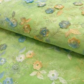 Bawełniana tkanina TIE DYE EMBROIDERY Poppy design V