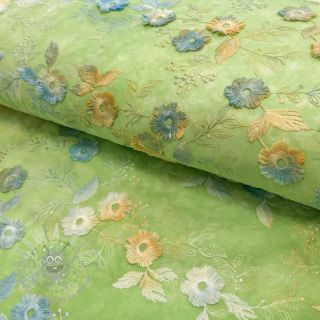 Bawełniana tkanina TIE DYE EMBROIDERY Poppy design V