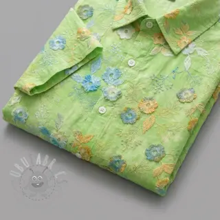 Bawełniana tkanina TIE DYE EMBROIDERY Poppy design V