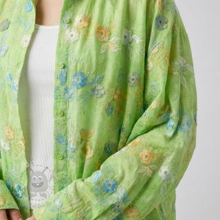 Bawełniana tkanina TIE DYE EMBROIDERY Poppy design V