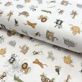 Jersey Animals white digital print ORGANIC