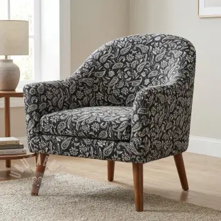 Tkanina dekoracyjna jacquard Mumbai allover noir