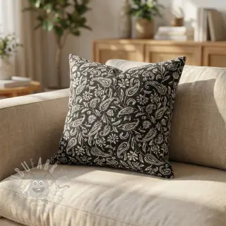 Tkanina dekoracyjna jacquard Mumbai allover noir
