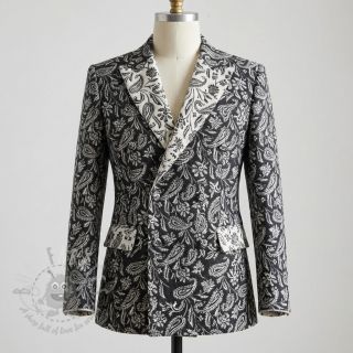 Tkanina dekoracyjna jacquard Mumbai allover noir